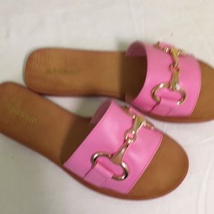 Bamboo sandals slides pink size 36